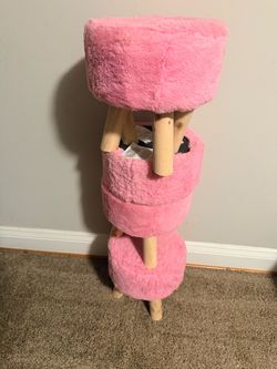 Set of 4 Pink Velvet Stools – Kids/Event/Party Decor