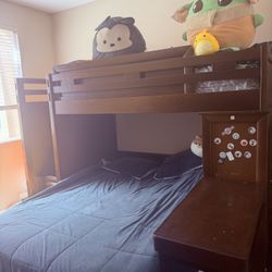 Cherry Twin Over Full Bunk Bed