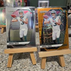 (Qty 2)-2024 Panini Prizm - Rookies Lazer Prizm&Base Rc #359 Jordan Travis (RC)