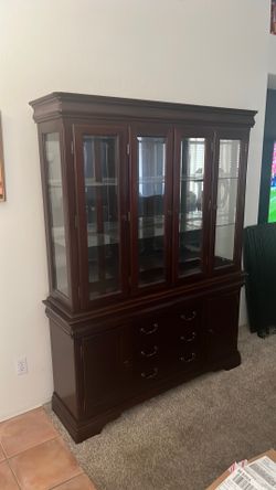 Solid wood curio cabinet