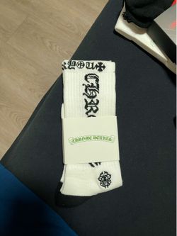 White And black chrome heart socks