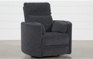 Rayna Ink Blue Nursery Power Oversized Swivel Glider Recliner with USB | Rocker