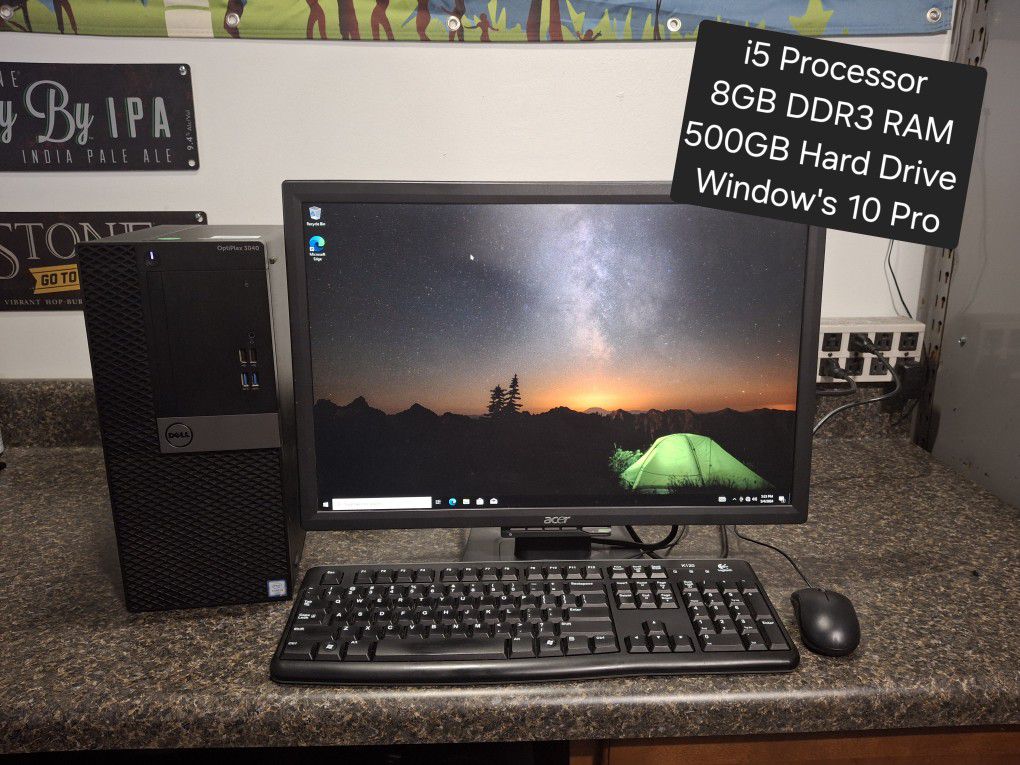 Dell Desktop Computer With Monitor Keyboard And Mouse Included