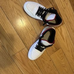 Nike Jordan 1 Low White Gym Red Mens Sz 9.5