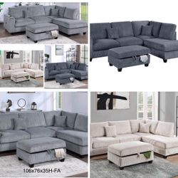 Sectional With Ottoman 