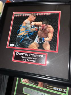 Dustin Poirier Autographed Framed Photo 8x10