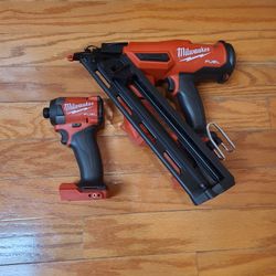 Milwaukee M18 'Fuel' Angled Finish Nailer, 'Fuel' 1/4" Hex Impact Driver