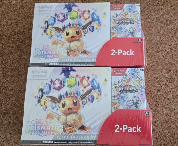 Pokemon Prismatic Evolutions Elite Trainer Box + Booster Bundle, 2-Pack