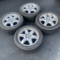 4 - 225/55r17 5x112 5x4.41 Mercedes C300 Stock Rims With Tires !!!