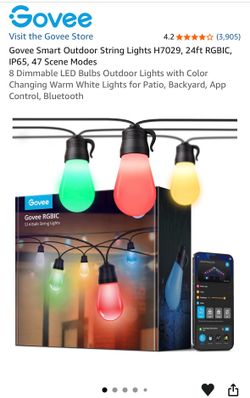 Govee Smart Outdoor String Lights 24ft
