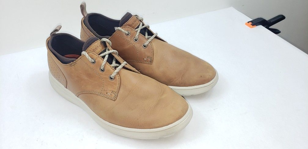 Rockport Mens 9.5 M Zaden Oxford Truetech Tan Leather Casual Shoes CH1709