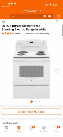 GE 30 in. 4 Burner Element FreeStanding Electric Range in White New Dented GOLPEADA 100% FUNCIONA