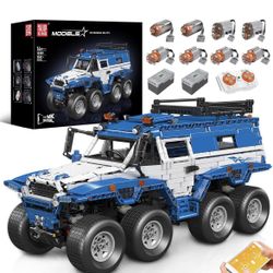 Mould King 13089 Off-Road Pickup Trucks Building Kits, MOC Shaman 8x8 Off-Road Car Sets Model with Motor/APP Remote Control, Gift for Kids Age 8+/Adul