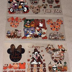 UV DTF Fall & Thanksgiving Cup Wrap 7 Prints 