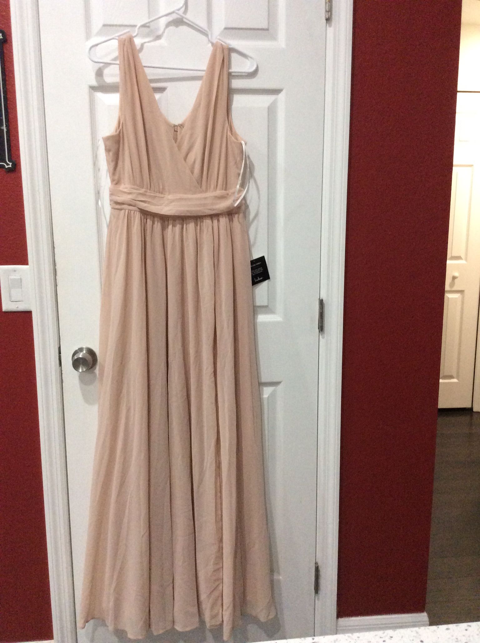 Blush Surplice Maxi Dress, Size Medium 