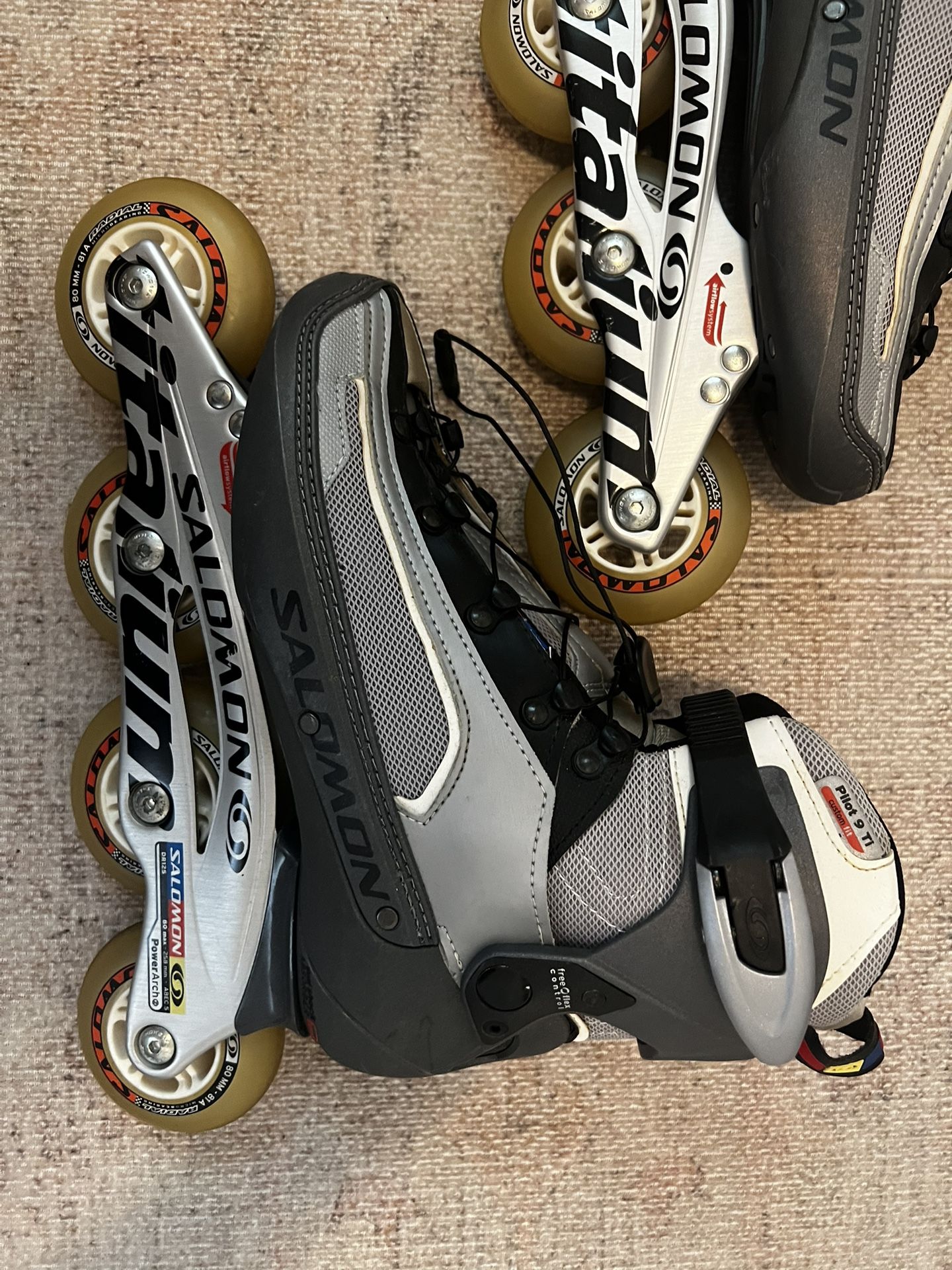 Salomon Pilot 9 TI Rollerblades + Protective Gear Set ✨Women’s Size 6.5 • Excellent Condition