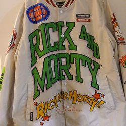 Men's Rick & Morty Members Only Windbreaker Jacket Size X Large Brand New 