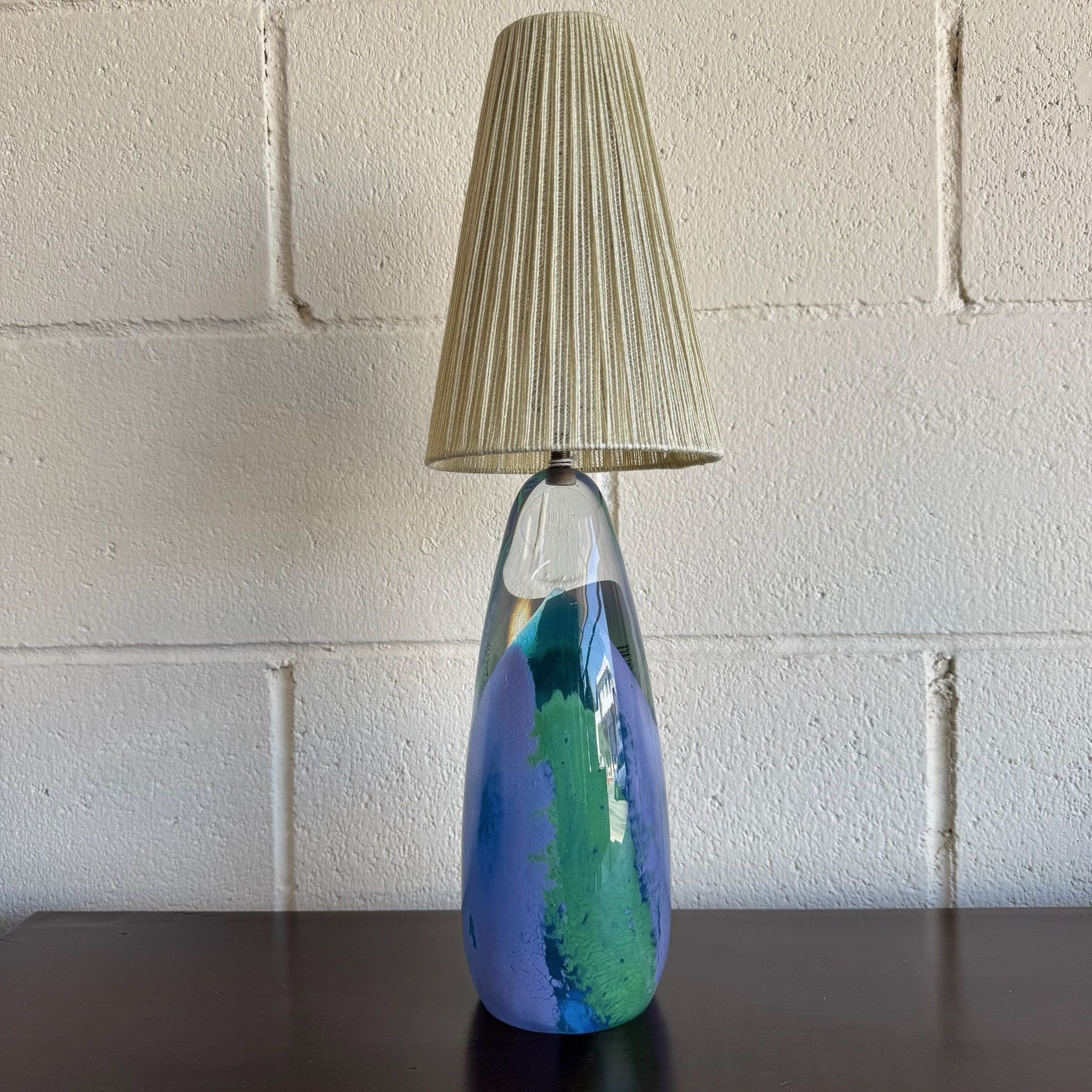 Vintage Mid Century Swedish Glass Lamp