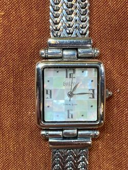 Ecclissi Sterling Silver Mother of Pearl Mosaic Dial Bracelet Watch Model 33435