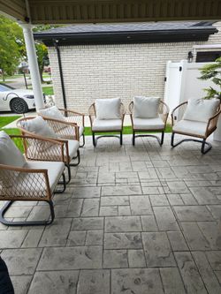 Outdoor Wicker Patio Chairs Set of 6