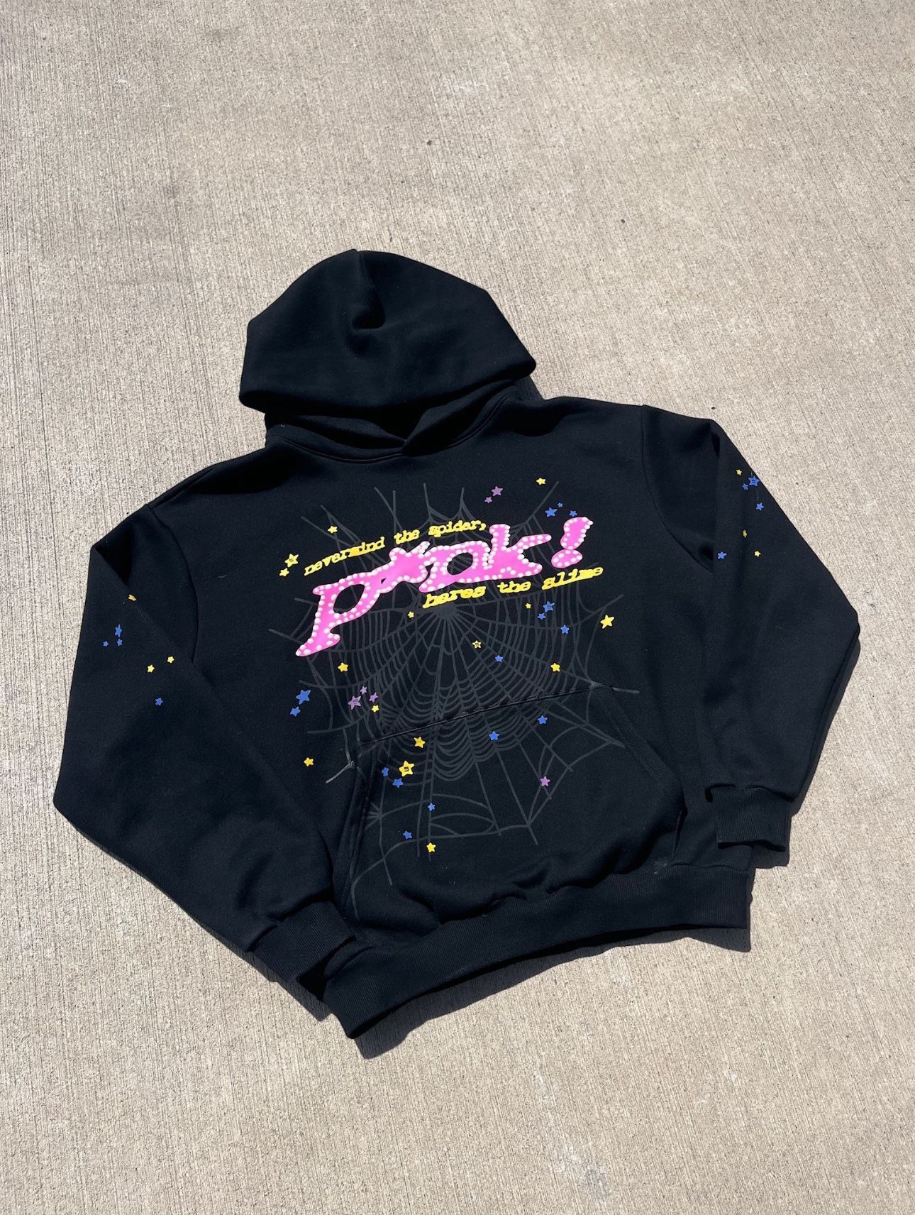 SP5DER P*NK BLACK HOODIE
