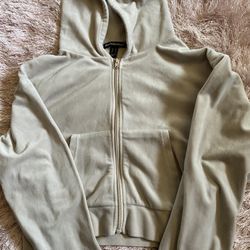 Charlotte Russe Cropped Zip Up Hoodie