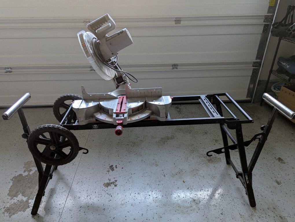 12" Compound Miter Saw with Stand, Chop Saw with Stand