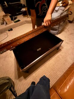 Wooden Trunk Coffee Table with Storage