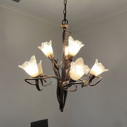 Hand Blown Italian Glass Chandelier 
