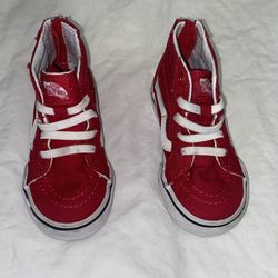 Toddler Red Vans Zip Up Shoes