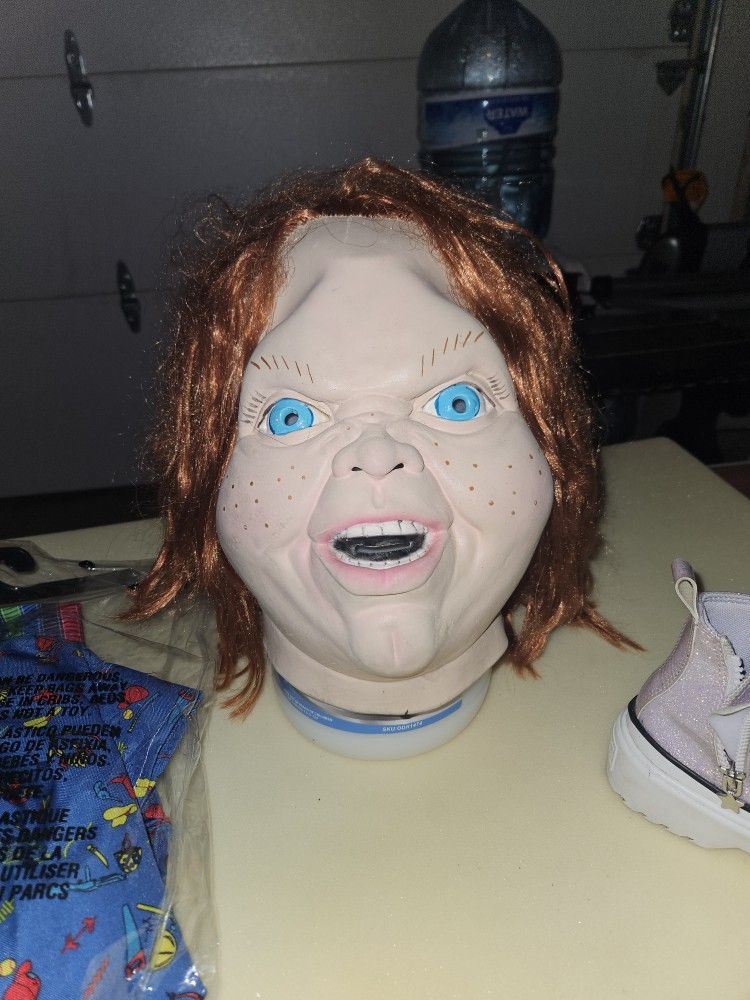Chucky Halloween Costume With Rubber Mask