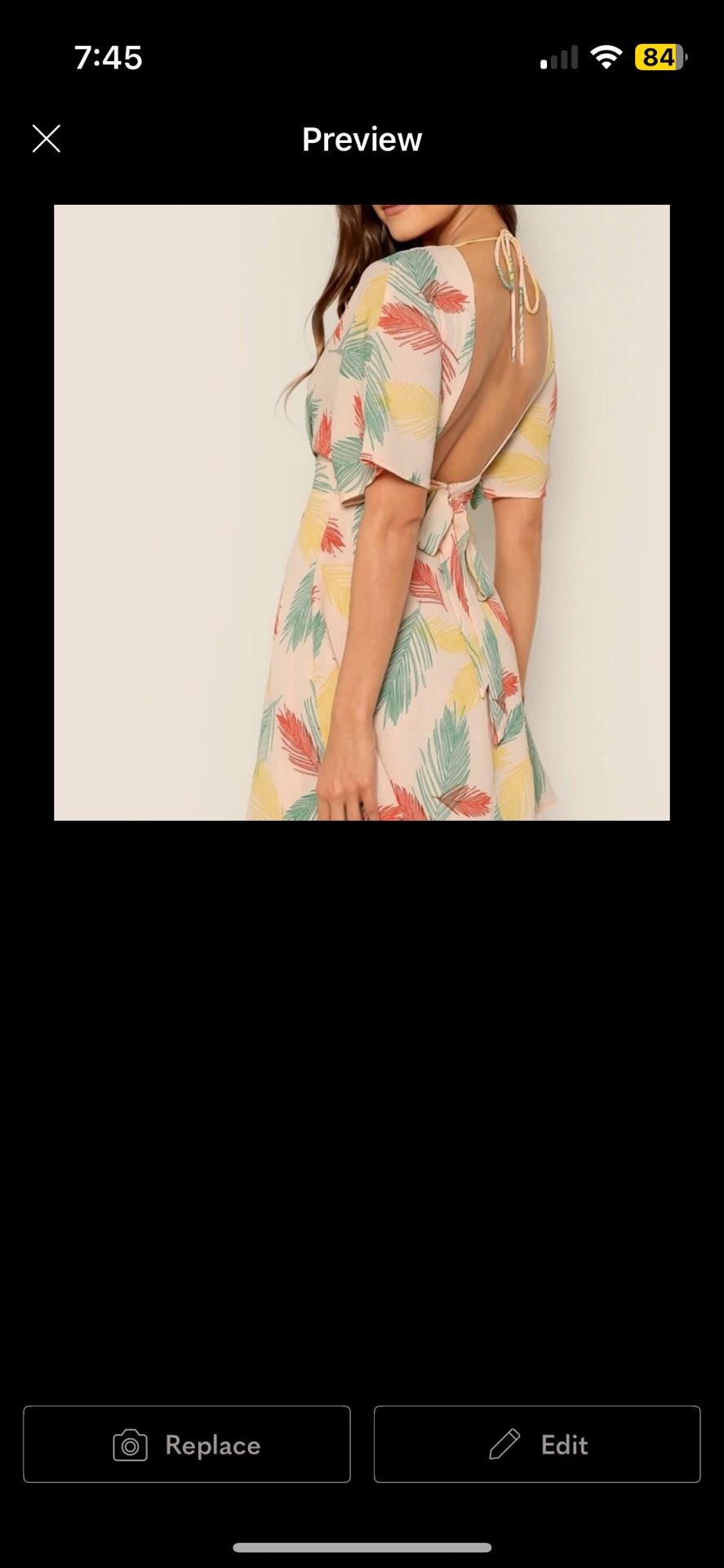 NWOT Tropical Print V-Neck Dress S