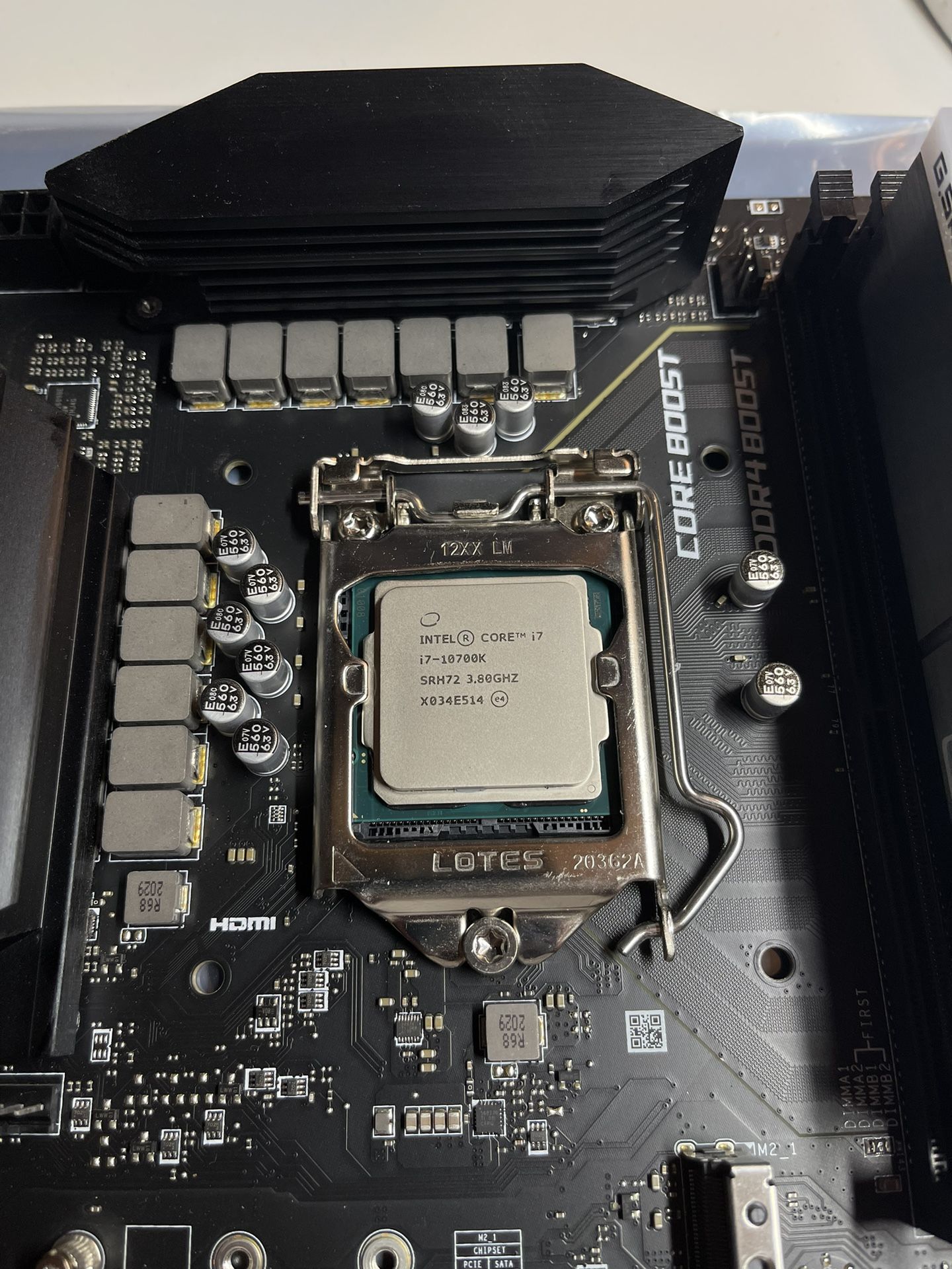 Intel i7 10700k with MSI Z490 Plus Motherboard and 32GB DDR4-3200 ram (16x2 GSkill Trident z rgb)