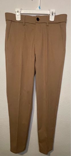 Plaid&Plain Men’s Slim Fit Dress Pants 30x30 Brown/Khaki