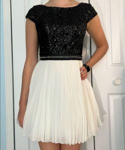 Black and white cocktail dress