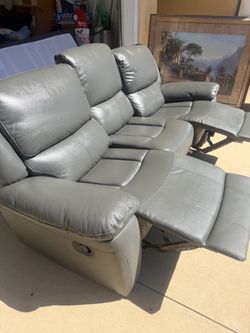 Leather recliner couch