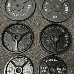 Barbell Weights-Cast Iron-45s,35s,25s *Great Condition*