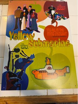 The Beatles Yellow Submarine Metal Wall Sign