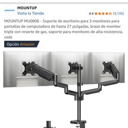 3 monitor stand up to 27 inches with gas support