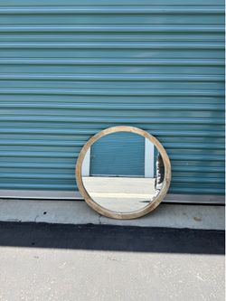 Round Wood Framed Wall Mirror | Modern Farmhouse / Rustic Decor