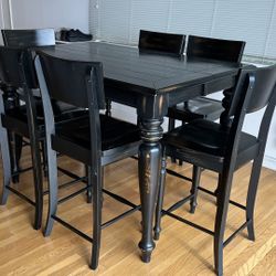 Pub Height Dining Table w/ 6 Chairs
