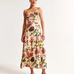 The Abercrombie & Fitch Emerson Crepe Floral Smoked Back Midi Dress