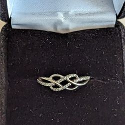 Zales 10K White Gold Infinity Knot Ring