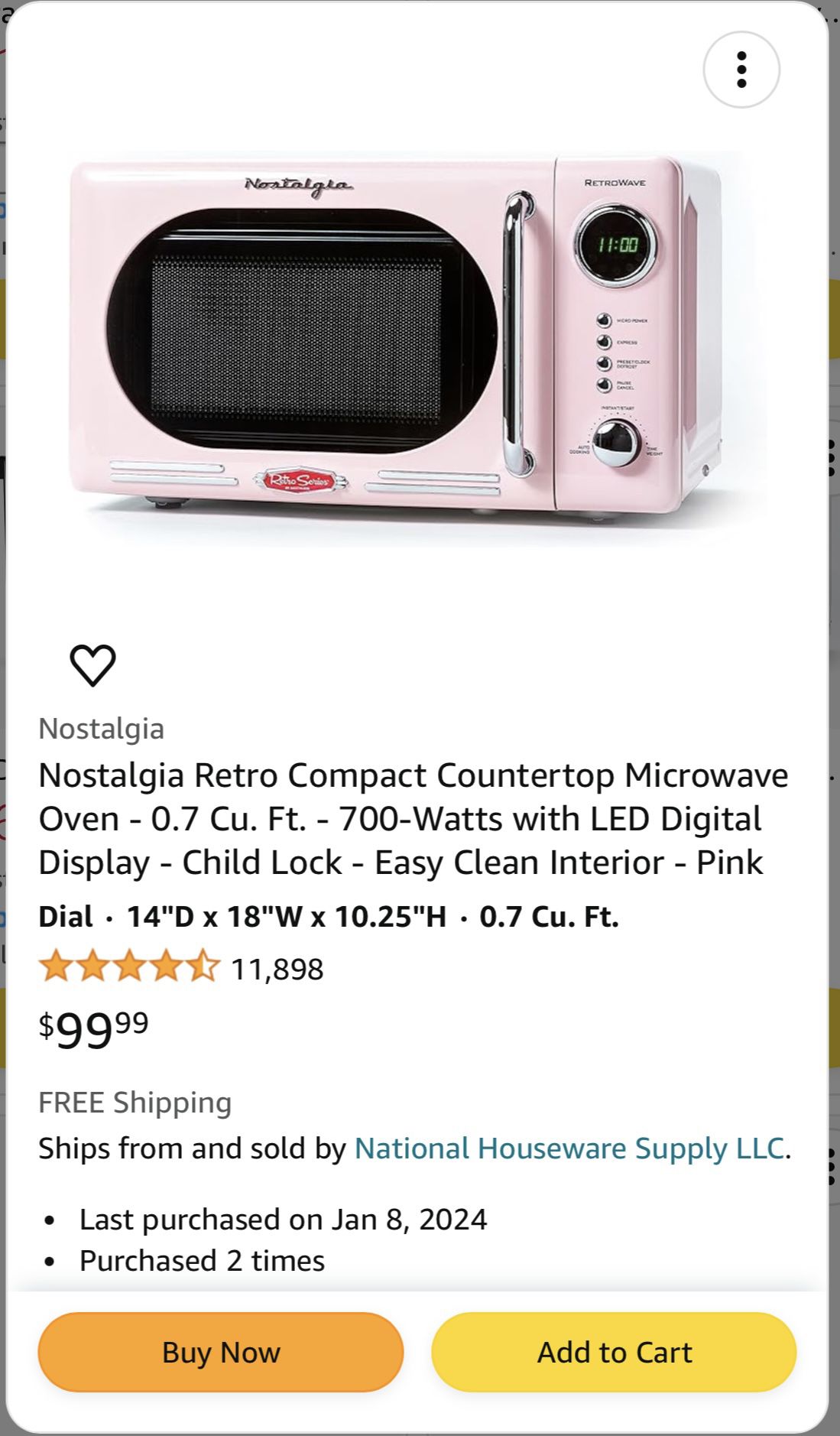 Pink Retro Microwave 