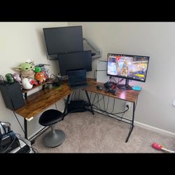 Need L Shaped Table Gone . And The Monitor Stand. Holds Three Monitors