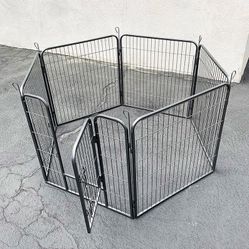 (New in box) $85 Heavy Duty Dog Pet Playpen Fence Gate, 6-Panels X (32” Tall X 32” Wide)