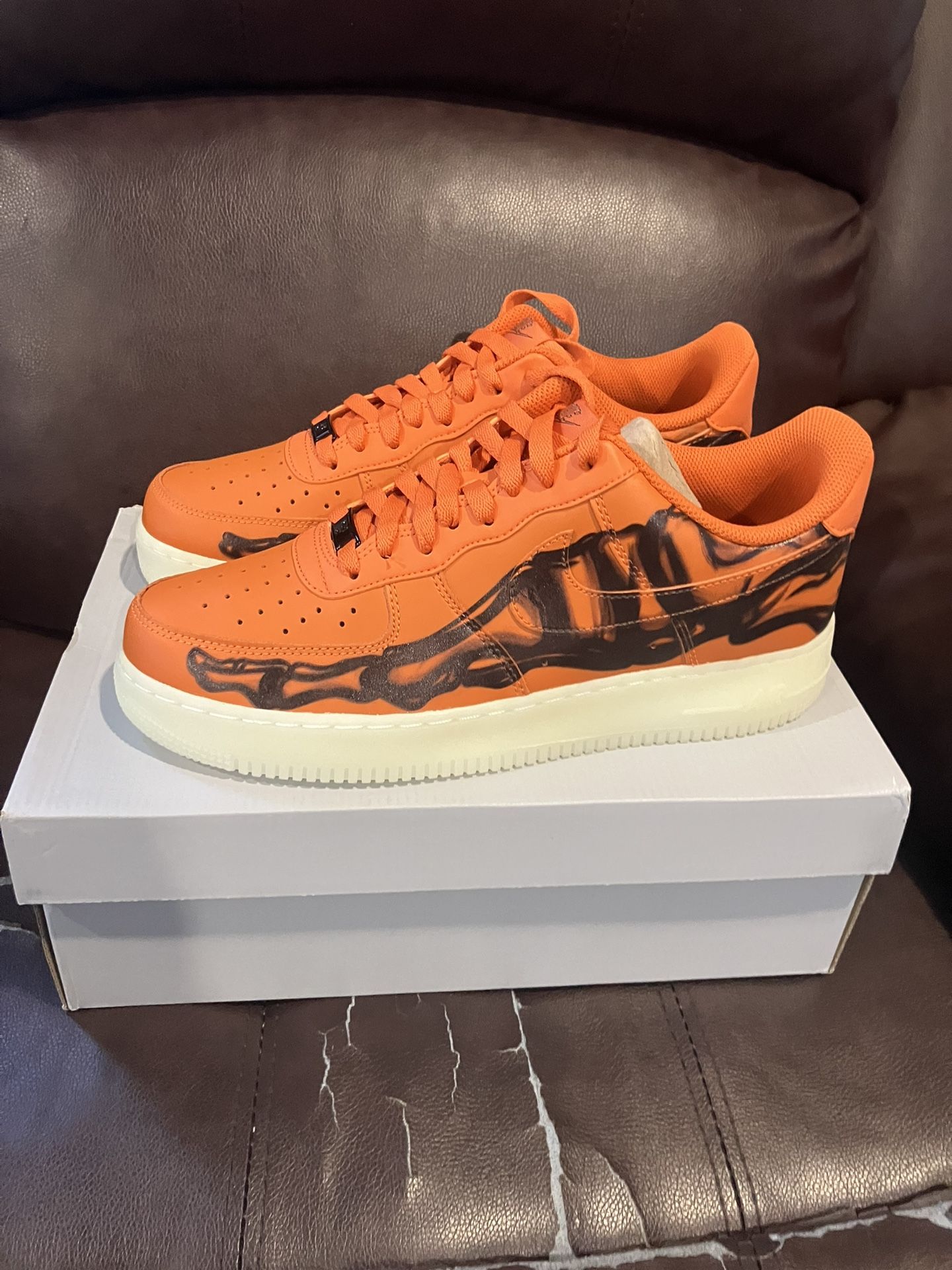 Nike Air Force 1 Orange Skeleton Size 10