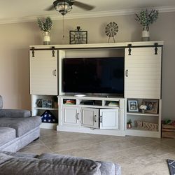 Tv Wall Unit, off white in color