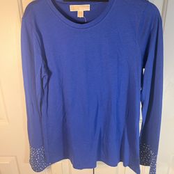 Blue Michael Kors sleeve blue Tee 
