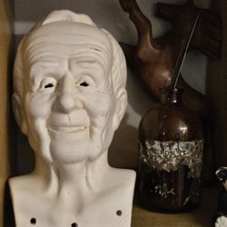 Vintage Midcentury Ceramic Old Man Doll Head 